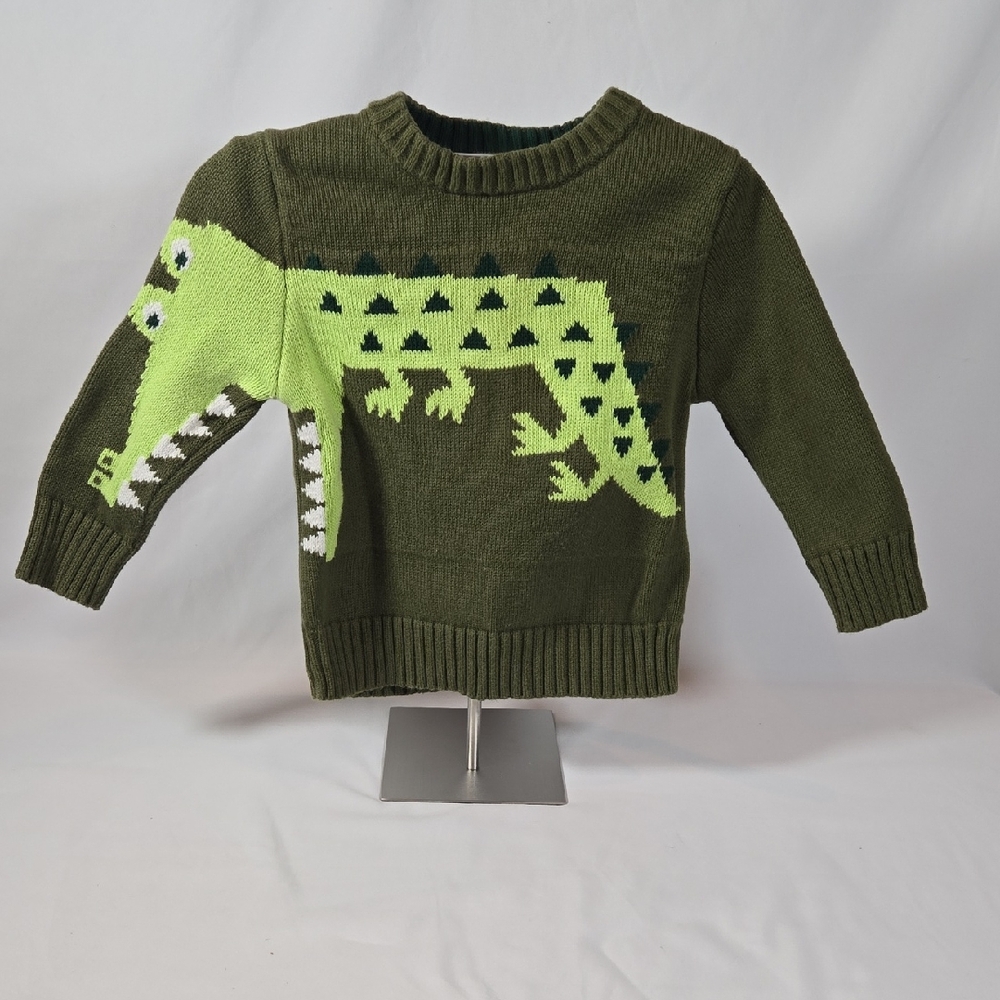 2T Cat & Jack Green Crocodile Sweater